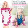 SULIFEEL Rainbow Unicorn Knee Pads for Kids Knee Elbow Pads Wrist Guards with Drawstring Bag Adjustable Protective Gear Set for Girls Roller Skating Bike Cycling Skateboard Scooter Rose Red Small view 3