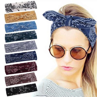 YOLAI Wide Headbands for Women Soft Cotton Head Bands for Women's Hair Non Slip Hair Bands for Face Washing (Dark Blue, One Size)