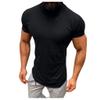 GOKKILRW Mens Fashion Mock Turtleneck T-Shirts Casual Summer Short Sleeve Slim Fit Undershirt Pullover Thermal Solid Tops Black view 1