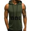 GOKKILRW Mens Workout Hooded Tank Tops Casual Sleeveless Sports Athletic Gym Hoodie Fitness Bodybuilding Cut Off Muscle Shirt Army Green view 1