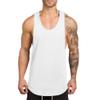 GOKKILRW Mens Workout Tank Tops Cotton Gym Muscle Cut Off Sleeveless T Shirt Bodybuilding Fitness Athletic Sports Vests Tops White view 1