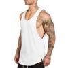 GOKKILRW Mens Workout Tank Tops Cotton Gym Muscle Cut Off Sleeveless T Shirt Bodybuilding Fitness Athletic Sports Vests Tops White view 2
