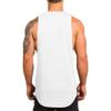 GOKKILRW Mens Workout Tank Tops Cotton Gym Muscle Cut Off Sleeveless T Shirt Bodybuilding Fitness Athletic Sports Vests Tops White view 3