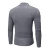 Men's Fashion Mock Turtleneck T-Shirts Casual Summer Long Sleeve Cotton Basic Designed Undershirts Slim Fit Pullover Tops Dark Gray view 3