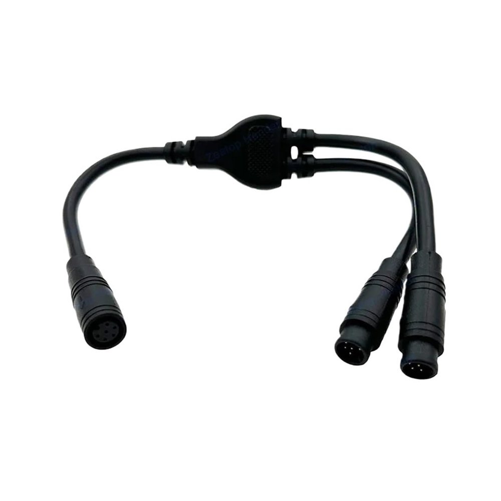ImBros 1Pcs M8 Y Splitter E-Bike Cable 2Pin 3Pin 4Pin 5Pin 6Pin 1Female to 2 Male Electric Bicycle Plug Fit Compatible Scooter Brake Signal Sensor (Color : 6Pin)