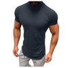 GOKKILRW Mens Fashion Mock Turtleneck T-Shirts Casual Summer Short Sleeve Slim Fit Undershirt Pullover Thermal Solid Tops Grey view 1
