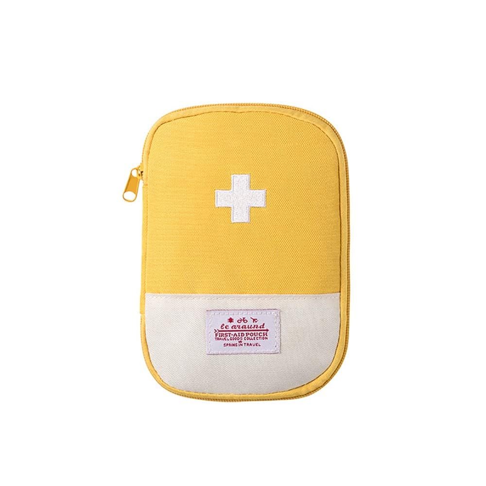 Streamzio First Aid Bag - 1 Pack First Aid Bag Empty, Empty First Aid Pouch, Mini Portable Medical Bag for Outdoor Camping Hiking Traveling Emergency Bag (Yellow - Small)