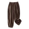 Women's Cotton Linen Casual Capris Pants Elastic Waisted Harem Pants Baggy Comfy Sweatpants Tapered Ankle Trousers view 1