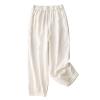 Women's Cotton Linen Casual Capris Pants Elastic Waisted Harem Pants Baggy Comfy Sweatpants Tapered Ankle Trousers view 1