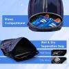 BROTOU Soccer Bags, Football Backpack, Volleyball Bag, Drawstring Backpack with Ball and Shoe Compartment, Football bags for Equipment Swim Gym Bag (Dark Blue) view 2