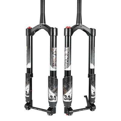 ZECHAO Air Suspension Fork,Aluminum Alloy Inverted Fork Fat Fork Rebound Adjust 15 * 150mm for Snow Bike,Beach Bike Tires Within 4.8 Inches (Color : Black, Size : 24inch)