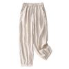 Women's Cotton Linen Casual Capris Pants Elastic Waisted Harem Pants Baggy Comfy Sweatpants Tapered Ankle Trousers view 1