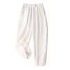 Women's Cotton Linen Casual Capris Pants Elastic Waisted Harem Pants Baggy Comfy Sweatpants Tapered Ankle Trousers view 1