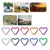 Axyghmz Lightweight Heart Shaped Keychain Clips Heavy Duty Carabiner Aluminum Alloy Carabiner Clip Spring Snap Hook Holder Aluminum Heart Shaped Carabiner Clip Outdoor Camping Hiking Travel, Silver view 3