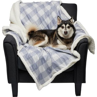 Coleman Buffalo Check Reversible Pet Throw Blanket - 50x60 (Grey/Charcoal)