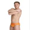 ARENA Mens Swim Brief Halftone Team Print MaxLife Athletic Swimwear Professional Training Swimsuit Sports Bathing Suit, Team Orange, US Size 38 view 1