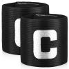 LIOOBO Captain C Arm Band: Soccer Captain Arm Bands, Elastic Soccer Captain Armband, Adjustable Football Captains Armbands for Youth & Adult Black view 1