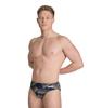 ARENA Mens Swim Brief Halftone Team Print MaxLife Athletic Swimwear Professional Training Swimsuit Sports Bathing Suit, Team Navy Yellow, US Size 36 view 1