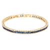 Lavencious AAA Cubic Zirconia Princess Cut 4MM Tennis Bracelet 7" Length + 1" Extension for Women Bridal Party Jewelry (Gold Blue) view 1