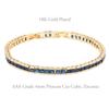 Lavencious AAA Cubic Zirconia Princess Cut 4MM Tennis Bracelet 7" Length + 1" Extension for Women Bridal Party Jewelry (Gold Blue) view 2