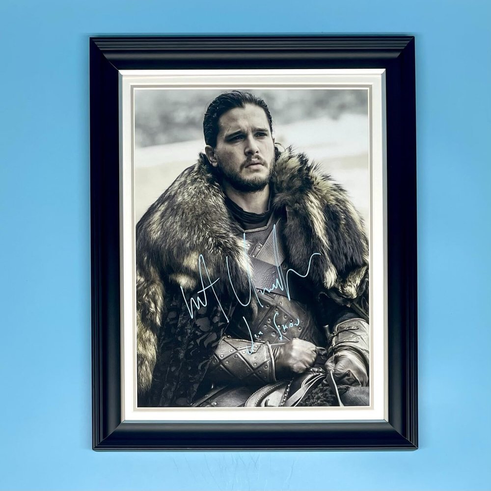 Kit Harington Signed Photo In Luxury Handmade Wooden Frame & AFTAL Member Certificate Of Authenticity Movie Film TV Autograph Memorabilia Game of Thrones Jon Snow Poster