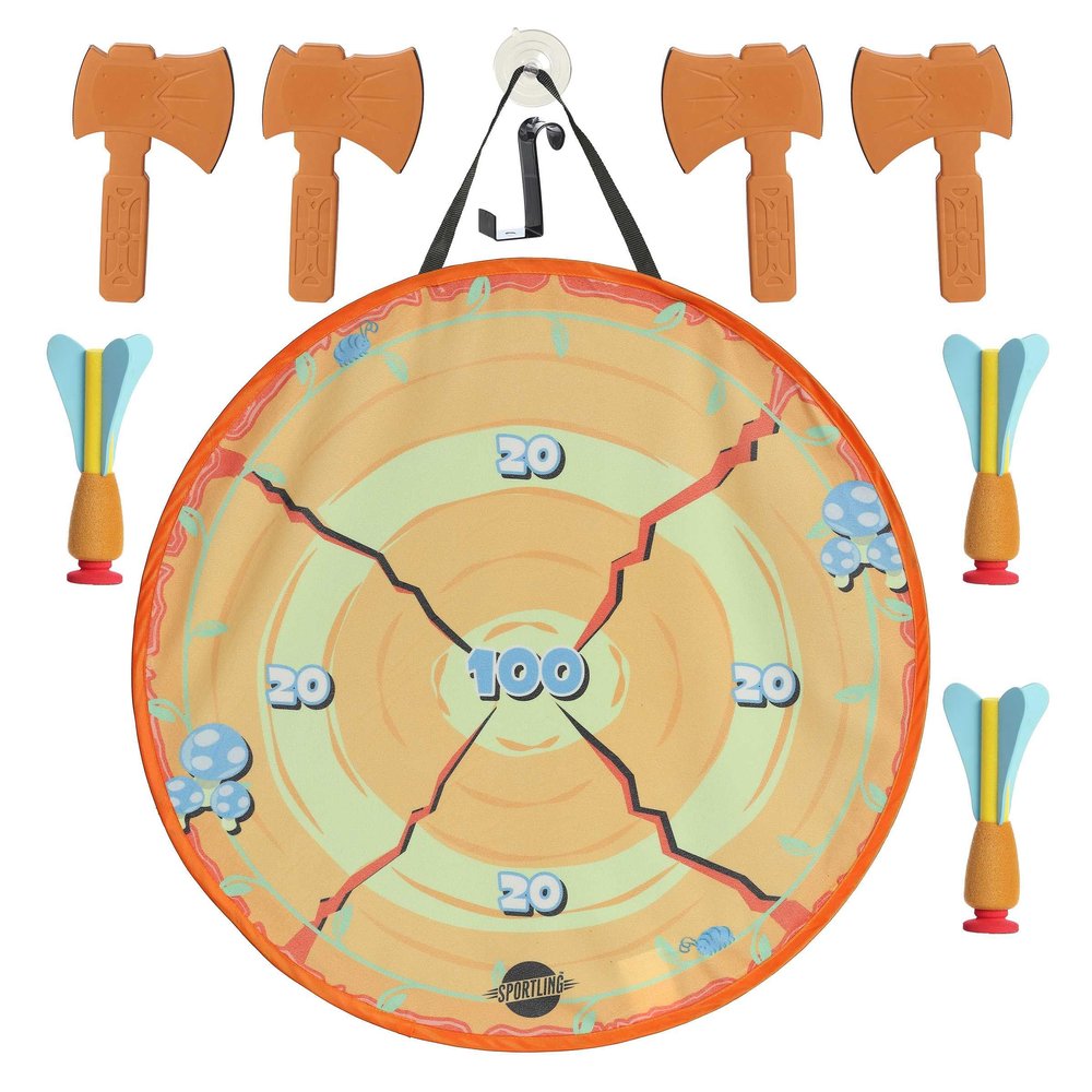Aurora Toys Engaging Sportling Combo Axe + Dart Throwing Set - Physical Activity - Long-Lasting Enjoyment - Orange 18.5 Inches
