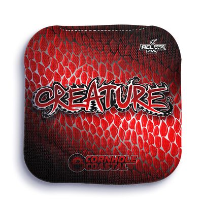 Cornhole Coastal Set of 4 Regulation Professional Corn Hole Bags for Cornhole Toss Games - for All Skill Levels (Creature, Brick Red)