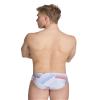ARENA Men's Swim Brief Halftone Team Print MaxLife Athletic Swimwear Professional Training Swimsuit Sports Bathing Suit, White/Multi Navy, US Size 22 view 2