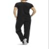 No Nonsense Women's Short Sleeve Sleep Tee and Pajama Pant 2 Piece Sleepwear Set, Black, X-Large view 2