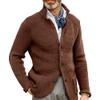 Men's Stand Collar Button Down Cardigan Casual Slim Fit Cardigan Jacket Thermal Waffle Knit Sweaters (Coffee,3X-Large) view 1
