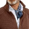 Men's Stand Collar Button Down Cardigan Casual Slim Fit Cardigan Jacket Thermal Waffle Knit Sweaters (Coffee,3X-Large) view 2