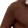 Men's Stand Collar Button Down Cardigan Casual Slim Fit Cardigan Jacket Thermal Waffle Knit Sweaters (Coffee,3X-Large) view 3