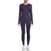 Cuddl Duds ClimateRight Women's Long-Sleeve Crew Neck Base Layer Top (US, Alpha, Medium, Regular, Regular, Navy) view 2