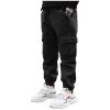 Fldy Kids Boys Cargo Trousers with Pockets Joggers Sweatpants Casual Dungarees Trousers Sportswear Activewear Black 10 Years view 1