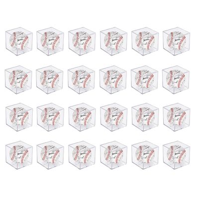 24Pack Acrylic Baseball Case for Display, UV Protected Baseball Display Cube, Autographed Baseball Clear Display Case, Baseball Display Case for Memorabilia Baseball