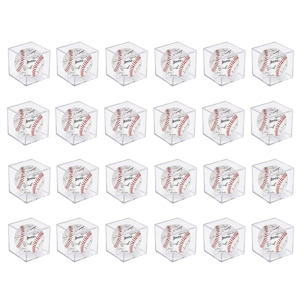 24Pack Acrylic Baseball Case for Display, UV Protected Baseball Display Cube, Autographed Baseball Clear Display Case, Baseball Display Case for Memorabilia Baseball