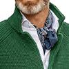 Men's Stand Collar Button Down Cardigan Casual Slim Fit Cardigan Jacket Thermal Waffle Knit Sweaters (Green,Large) view 2