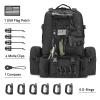 CVLIFE 60L Tactical Backpack for Men Women Military Large Army Rucksack With D-Ring Molle Clips Compass Accessories 3 Day Bug Out Survival Molle Bag Hiking Camping Gym Daypack Backpacks,Black view 2