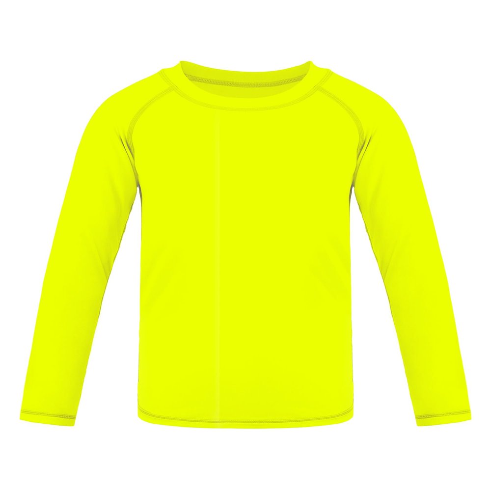 Auranso Boys Rash Guard Swim Shirt UPF 50+ Long Sleeve Sun Protection Quick Dry Shirt 8-9Years Fluorescent Yellow