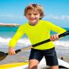 Auranso Boys Rash Guard Swim Shirt UPF 50+ Long Sleeve Sun Protection Quick Dry Shirt 8-9Years Fluorescent Yellow view 3