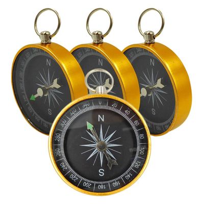 BESPORTBLE 4pcs Vintage Pocket Compass Keychain Metal Camping Accessory for Outdoor Navigation Lightweight Miniature Travel Tool for Hiking and Climbing