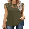 MIHOLL Womens Sleeveless Tank Tops 2026 Summer Casual Lace Floral Loose Blouses Dressy Cami ShirtsArmy Green, 2X-Large view 1
