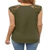MIHOLL Womens Sleeveless Tank Tops 2026 Summer Casual Lace Floral Loose Blouses Dressy Cami ShirtsArmy Green, 2X-Large view 2