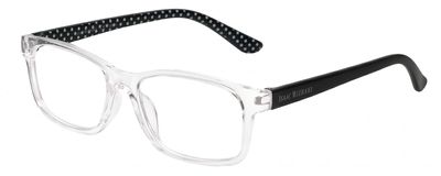 Calabria IM 31268 Blue Light Glasses +2.50 Crystal Clear Black White Polka Dot Women Designer Trendy Chic Readers Eyeglasses