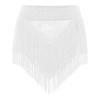 Agoky Women's Fringe Tassel Shorts Shiny Rhinestones Mesh Patchwork Booty Dance Bottom Rave White Medium view 3
