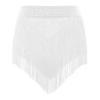 Agoky Women's Fringe Tassel Shorts Shiny Rhinestones Mesh Patchwork Booty Dance Bottom Rave White Medium view 4