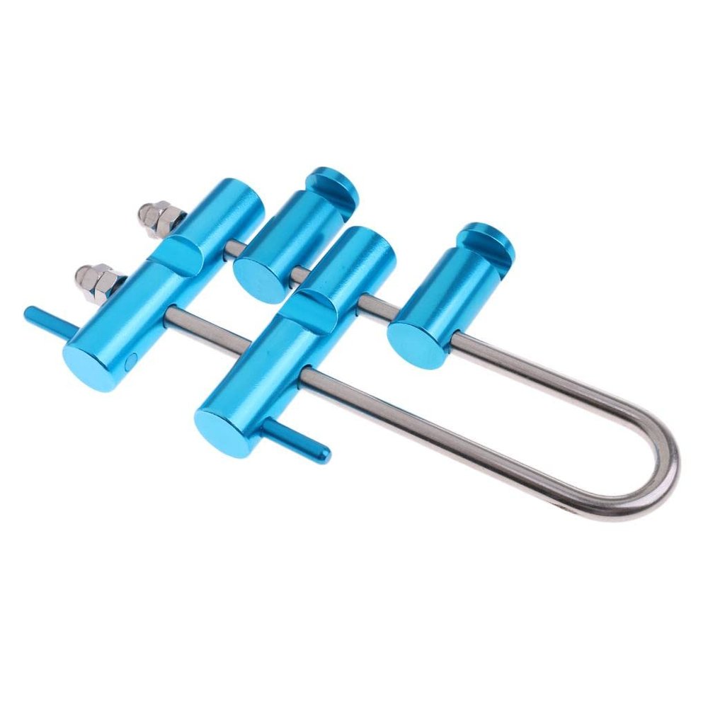 Dualoai Aluminum Climbing Frame Descent Abseil Descent Gear 4 Bar, Blue
