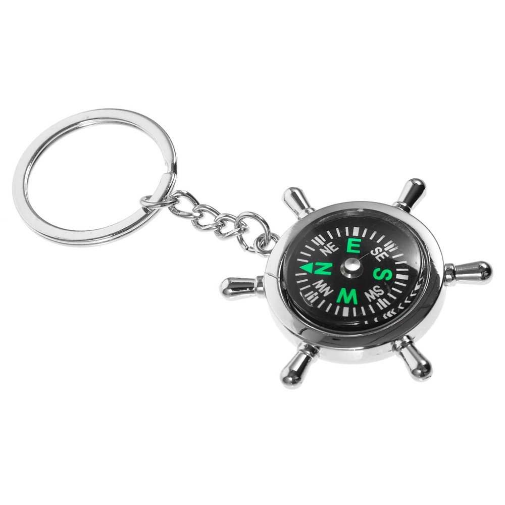 Sosoport Keychain Compass Small Compass Key Ring Metal Carabiner Hiking Backpack Accessories for Outdoor Travling Mountaineering Camping