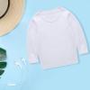 Toddler Boys Girls Bodysuit Kids Sweatshirts Soft Cotton Warm Crewneck Round Neck Long Sleeve Solid Color Tops Pink view 3