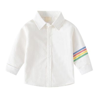 Toddler Swing Tops Little Boys Autumn Light Color Long Sleeve Lapel Button Down Shirt Close Cuffs Fitted Tops White